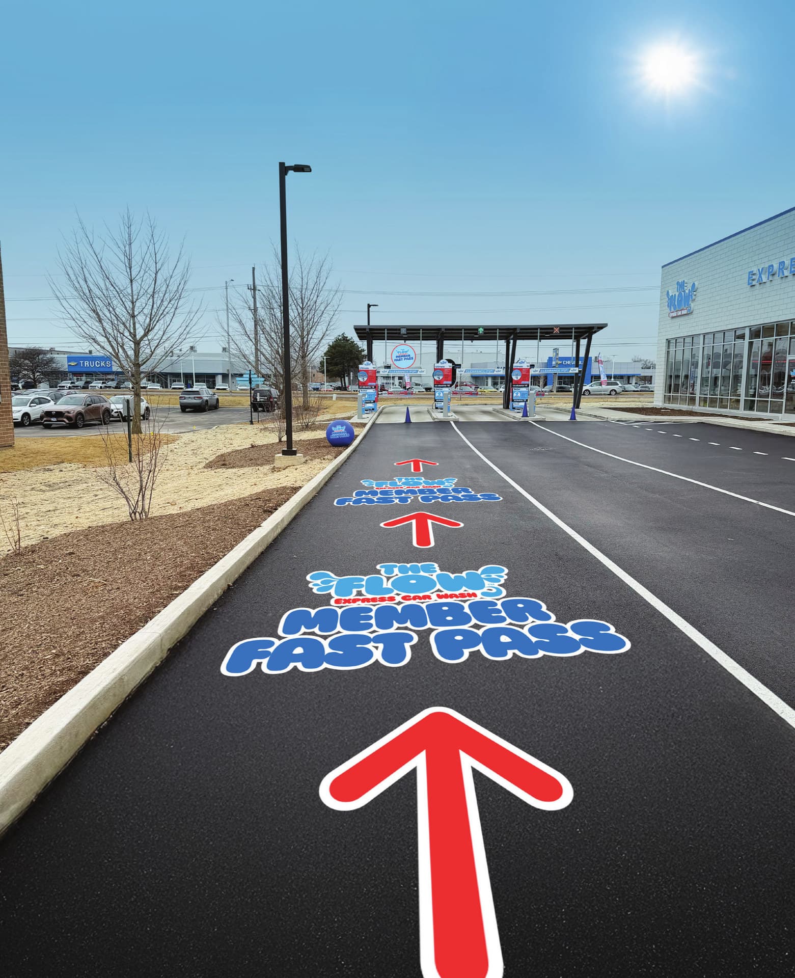 The members-only Fast Pass lane at The Flow Express Car Wash